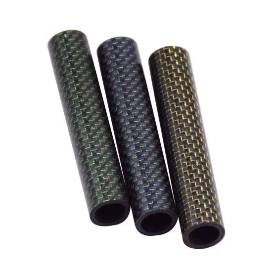 China anpassbares gerades Kohlefaserrohr mit Köpermuster aus Kohlefaserrohr