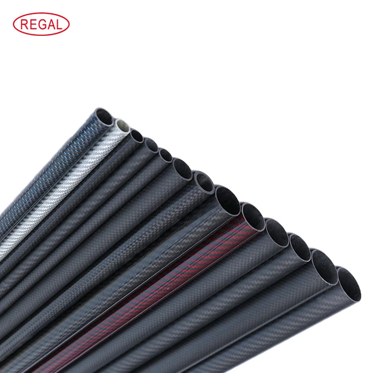 T300 3K 200g Twill Pattern Carbon Tube Matt Surface Outer Diameter 20.4mm Length 1m Thickness 1.2mm Rolling Process